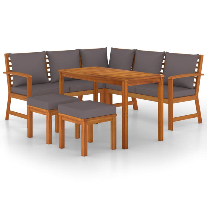 Set mobilier grădină cu perne, 6 piese, lemn masiv acacia WALTI