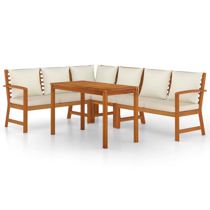Set mobilier de grădină cu perne, 5 piese, lemn masiv de acacia - WALTI WALTI