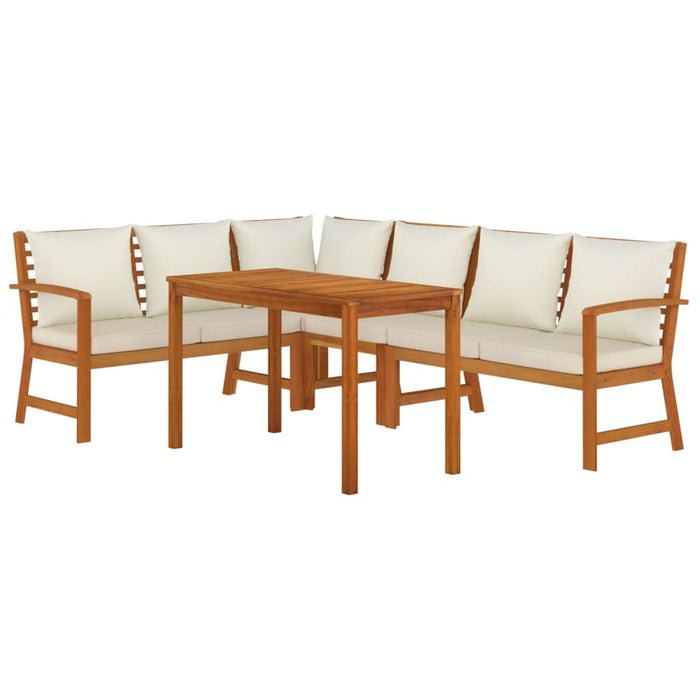 Set mobilier de grădină cu perne, 5 piese, lemn masiv de acacia - WALTI WALTI