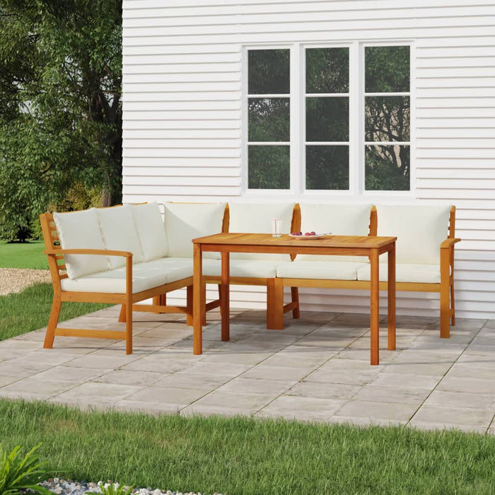 Set mobilier de grădină cu perne, 5 piese, lemn masiv de acacia - WALTI WALTI
