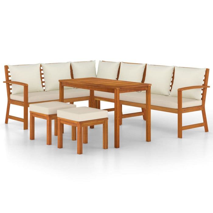 Set mobilier de grădină cu perne, 7 piese, lemn masiv de acacia - WALTI WALTI