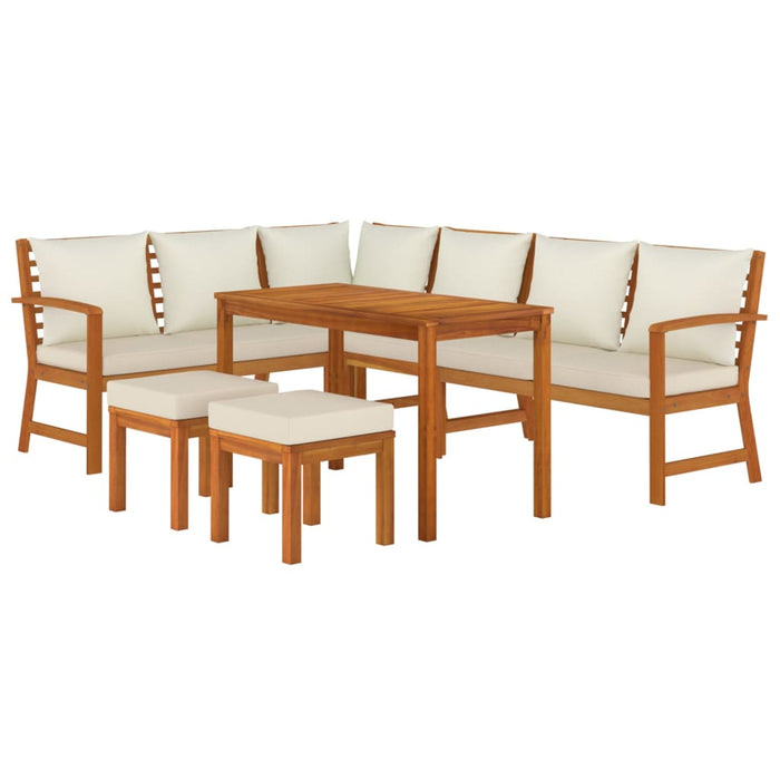 Set mobilier de grădină cu perne, 7 piese, lemn masiv de acacia - WALTI WALTI