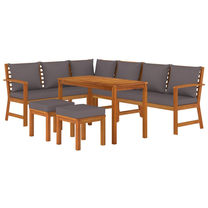Set mobilier de grădină cu perne, 7 piese, lemn masiv de acacia - WALTI WALTI