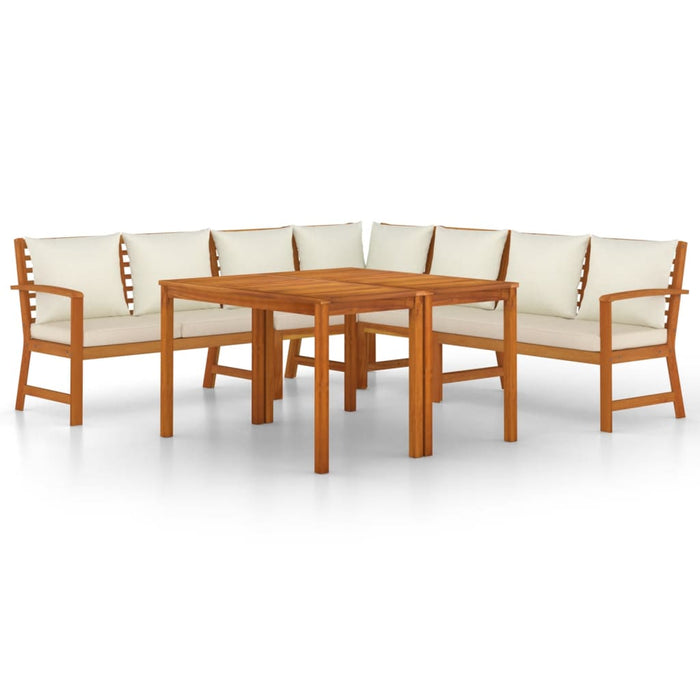 Set mobilier de grădină cu perne, 7 piese, lemn masiv de acacia - WALTI WALTI