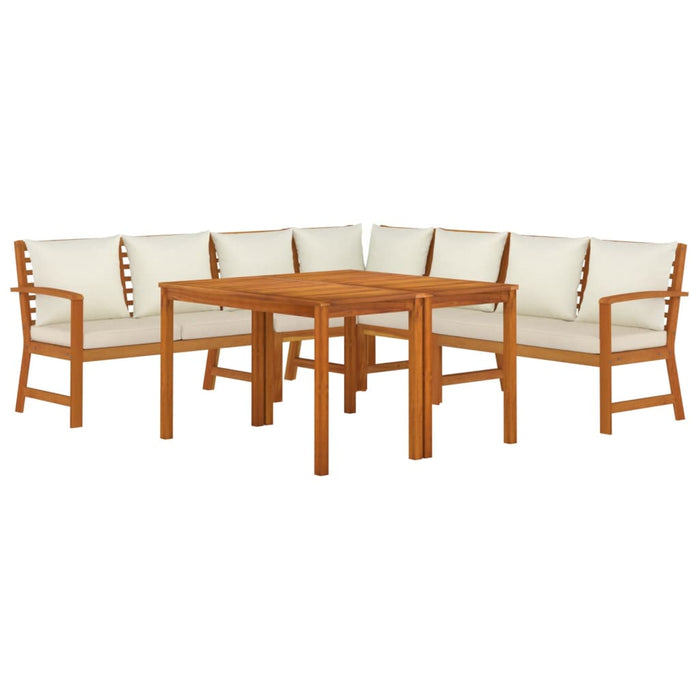 Set mobilier de grădină cu perne, 7 piese, lemn masiv de acacia - WALTI WALTI