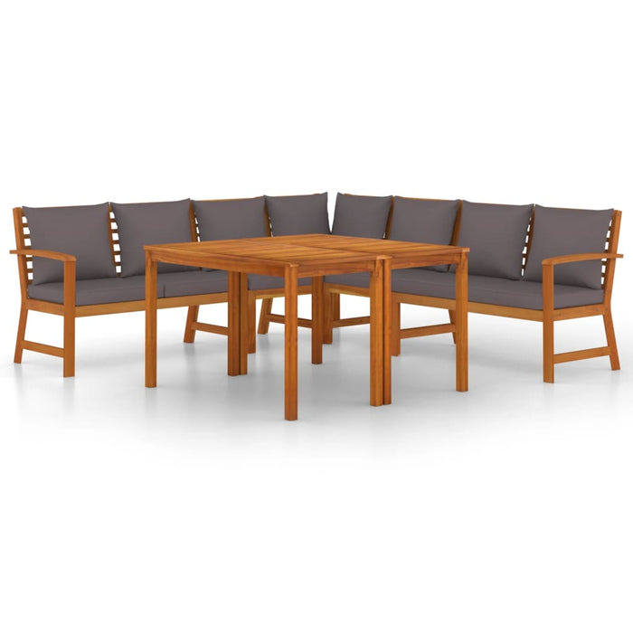 Set mobilier de grădină cu perne, 7 piese, lemn masiv de acacia - WALTI WALTI