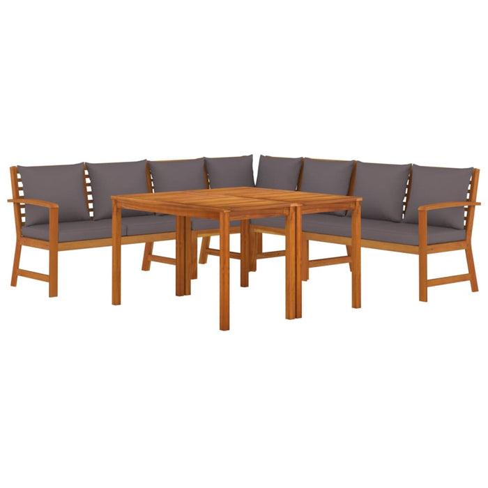 Set mobilier de grădină cu perne, 7 piese, lemn masiv de acacia - WALTI WALTI