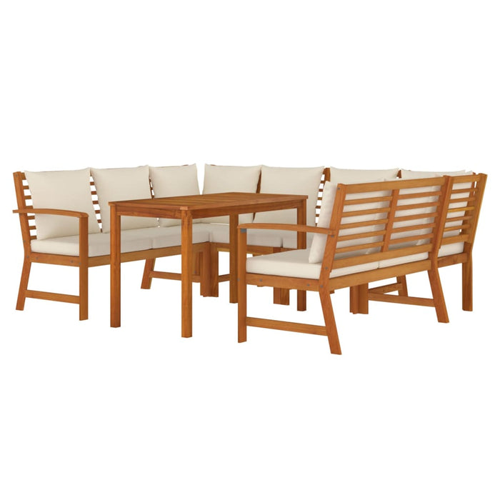 Set mobilier de grădină cu perne, 7 piese, lemn masiv de acacia - WALTI WALTI