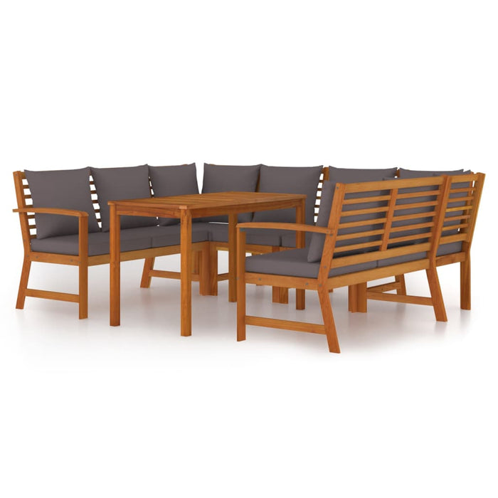 Set mobilier de grădină cu perne, 7 piese, lemn masiv de acacia WALTI