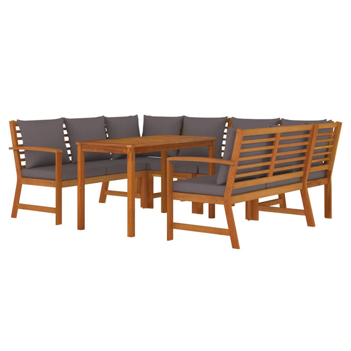 Set mobilier de grădină cu perne, 7 piese, lemn masiv de acacia WALTI
