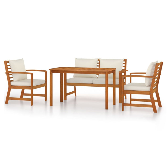 Set mobilier de grădină cu perne, 4 piese, lemn masiv de acacia - WALTI WALTI