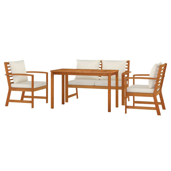 Set mobilier de grădină cu perne, 4 piese, lemn masiv de acacia - WALTI WALTI