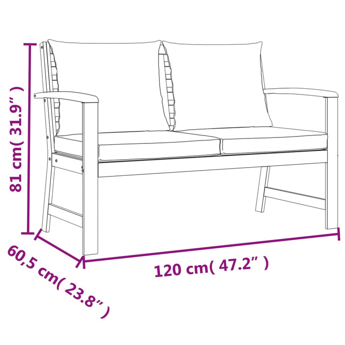 Set mobilier de grădină cu perne, 4 piese, lemn masiv de acacia - WALTI WALTI