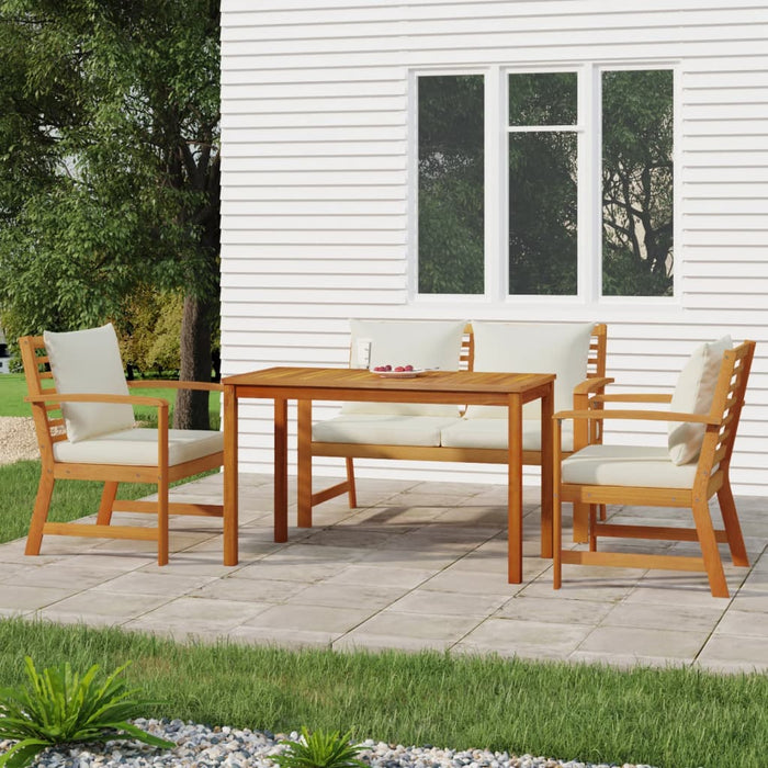 Set mobilier de grădină cu perne, 4 piese, lemn masiv de acacia - WALTI WALTI