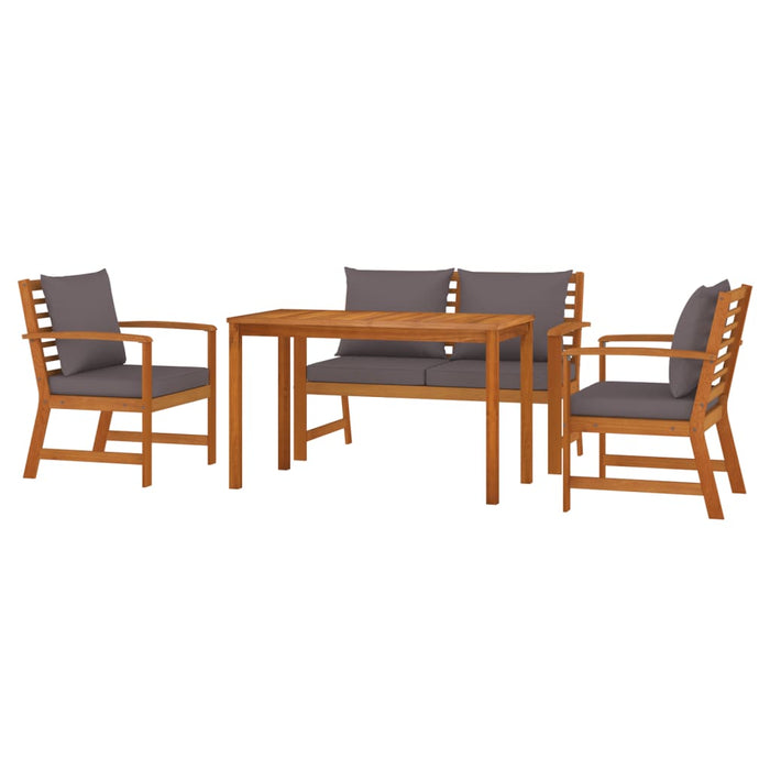 Set mobilier de grădină cu perne, 4 piese, lemn masiv de acacia - WALTI WALTI