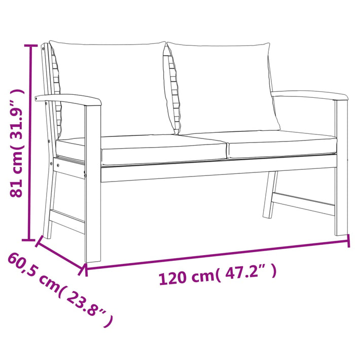 Set mobilier de grădină cu perne, 4 piese, lemn masiv de acacia - WALTI WALTI