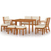 Set mobilier de grădină cu perne, 9 piese, lemn masiv de acacia - WALTI WALTI