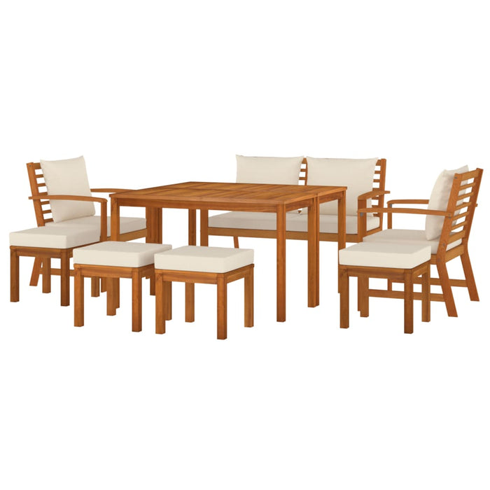 Set mobilier de grădină cu perne, 9 piese, lemn masiv de acacia - WALTI WALTI
