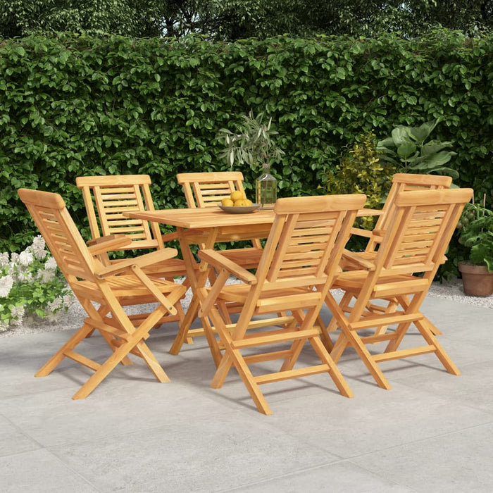 Set mobilier de grădină, 7 piese, lemn masiv de tec WALTI
