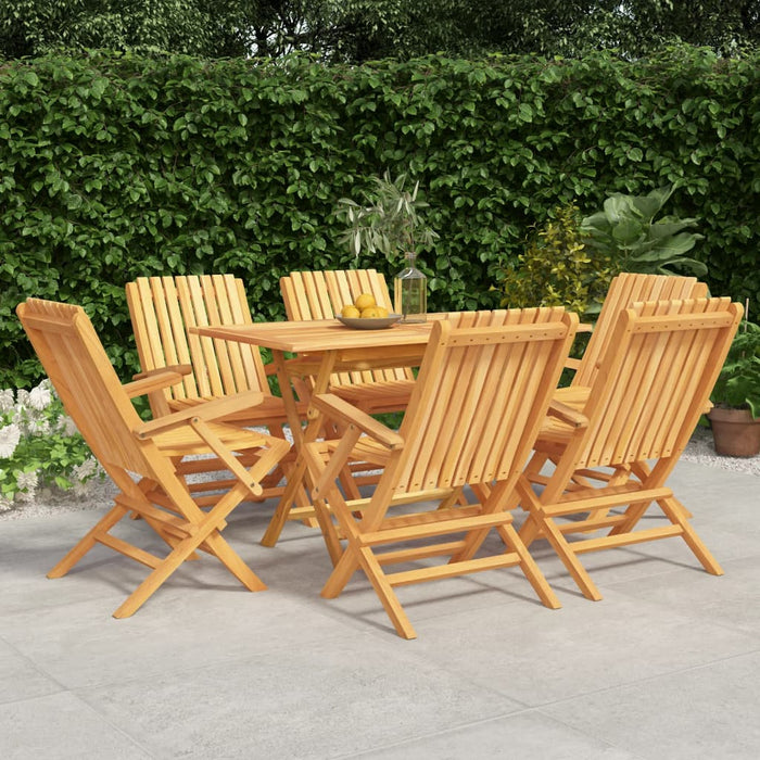 Set mobilier de grădină, 7 piese, lemn masiv de tec WALTI