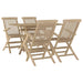 Set mobilier de grădină, 5 piese, gri, lemn masiv de tec - WALTI WALTI