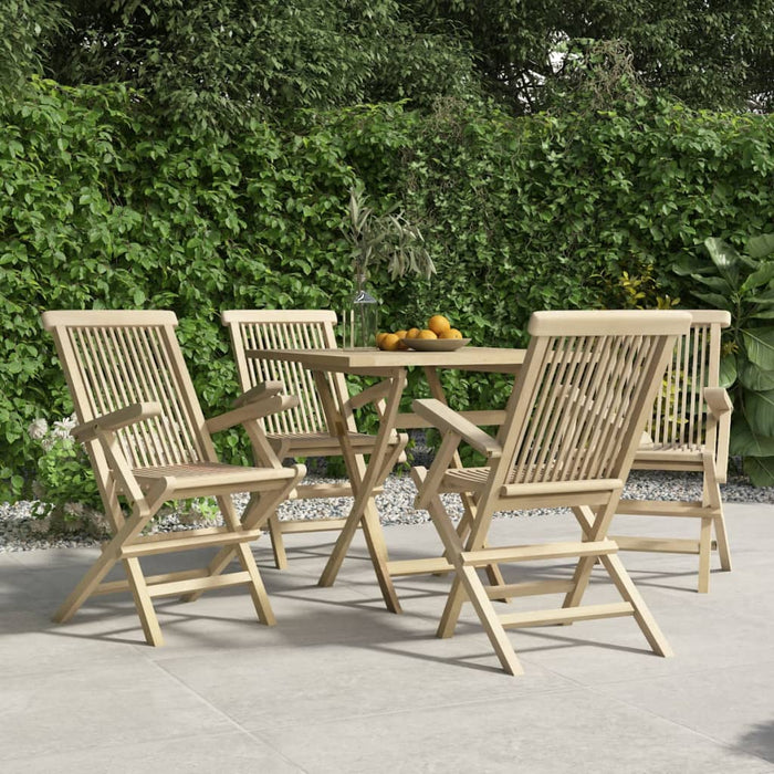 Scaune de grădină pliante 4 buc. gri 56x61x89 cm lemn masiv tec - WALTI WALTI