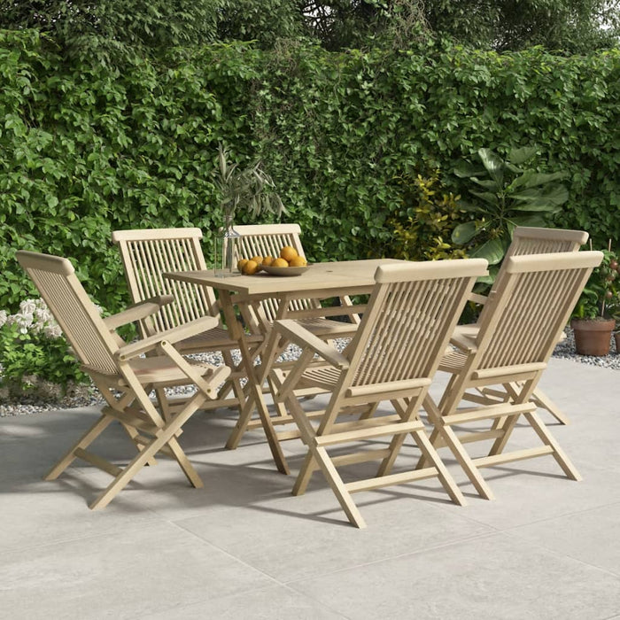 Scaune de grădină pliante 6 buc. gri 56x61x89 cm lemn masiv tec - WALTI WALTI