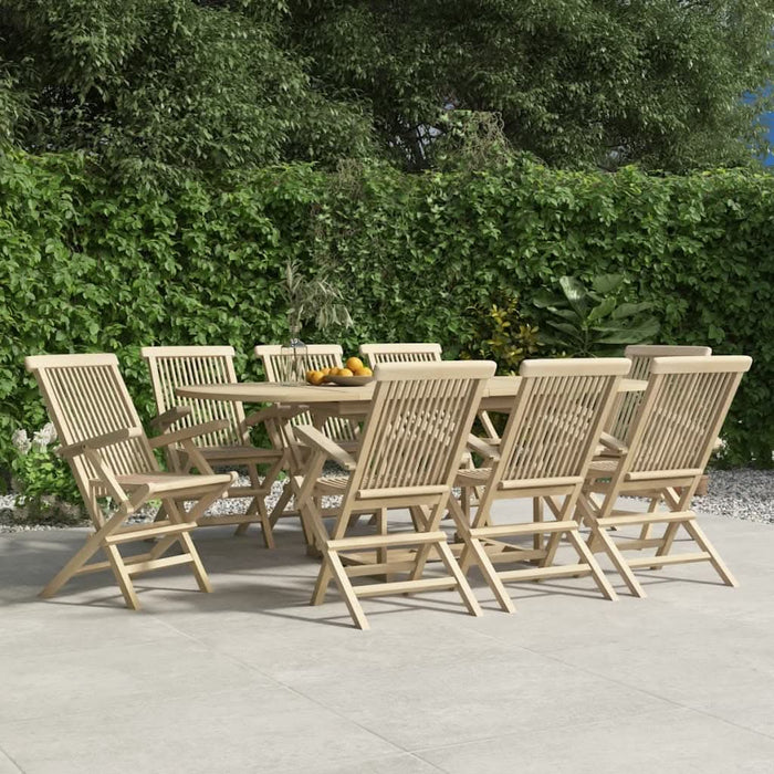 Scaune de grădină pliante 8 buc. gri 56x61x89 cm lemn masiv tec - WALTI WALTI