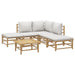 Set mobilier de grădină cu perne gri deschis, 6 piese, bambus - WALTI WALTI