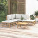 Set mobilier de grădină cu perne gri deschis, 6 piese, bambus - WALTI WALTI