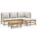 Set mobilier de grădină cu perne gri deschis, 5 piese, bambus - WALTI WALTI