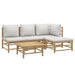 Set mobilier de grădină cu perne gri deschis, 5 piese, bambus - WALTI WALTI