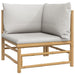 Set mobilier de grădină cu perne gri deschis, 5 piese, bambus - WALTI WALTI