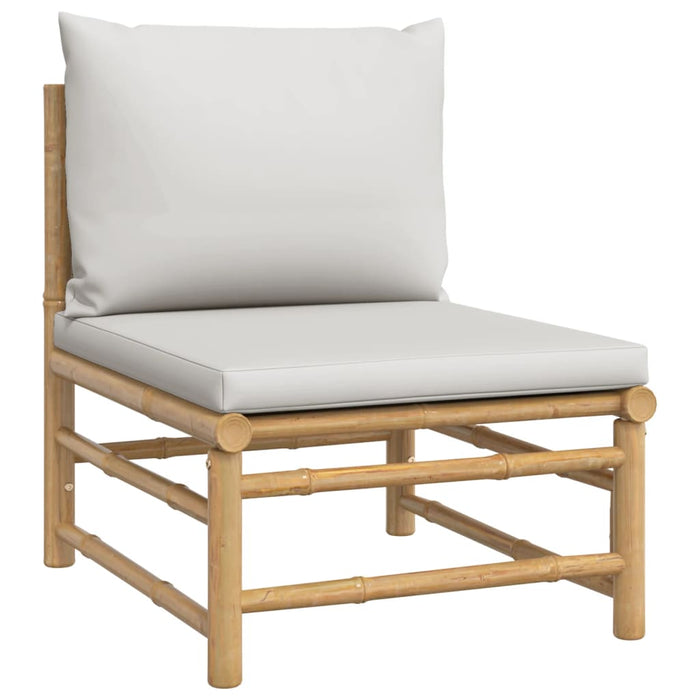 Set mobilier de grădină cu perne gri deschis, 5 piese, bambus - WALTI WALTI