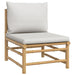 Set mobilier de grădină cu perne gri deschis, 5 piese, bambus - WALTI WALTI