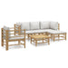 Set mobilier de grădină cu perne gri deschis, 6 piese, bambus - WALTI WALTI