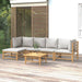 Set mobilier de grădină cu perne gri deschis, 6 piese, bambus - WALTI WALTI
