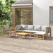 Set mobilier de grădină cu perne gri deschis, 7 piese, bambus - WALTI WALTI