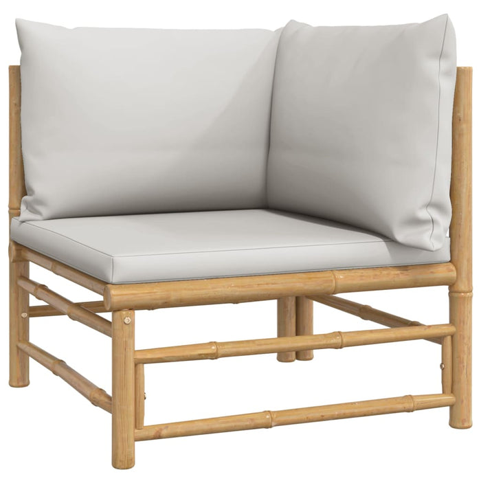 Set mobilier de grădină cu perne gri deschis, 5 piese, bambus - WALTI WALTI