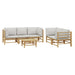 Set mobilier de grădină cu perne gri deschis, 6 piese, bambus - WALTI WALTI