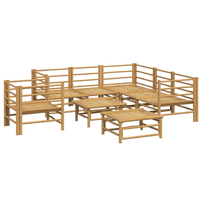Set mobilier de grădină cu perne gri deschis, 8 piese, bambus - WALTI WALTI