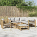 Set mobilier de grădină cu perne gri deschis, 8 piese, bambus - WALTI WALTI