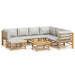 Set mobilier de grădină cu perne gri deschis, 8 piese, bambus - WALTI WALTI