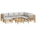 Set mobilier de grădină cu perne gri deschis, 8 piese, bambus - WALTI WALTI