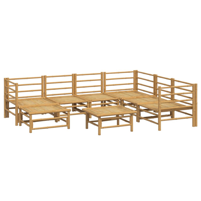 Set mobilier de grădină cu perne gri deschis, 8 piese, bambus - WALTI WALTI