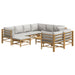 Set mobilier de grădină cu perne gri deschis, 10 piese, bambus - WALTI WALTI