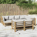 Set mobilier de grădină cu perne gri deschis, 10 piese, bambus - WALTI WALTI