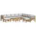 Set mobilier de grădină cu perne gri deschis, 11 piese, bambus - WALTI WALTI