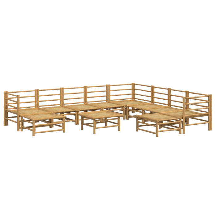 Set mobilier de grădină cu perne gri deschis, 11 piese, bambus - WALTI WALTI