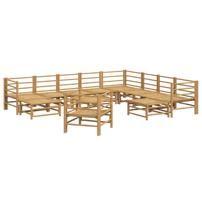 Set mobilier de grădină cu perne gri deschis, 12 piese, bambus - WALTI WALTI